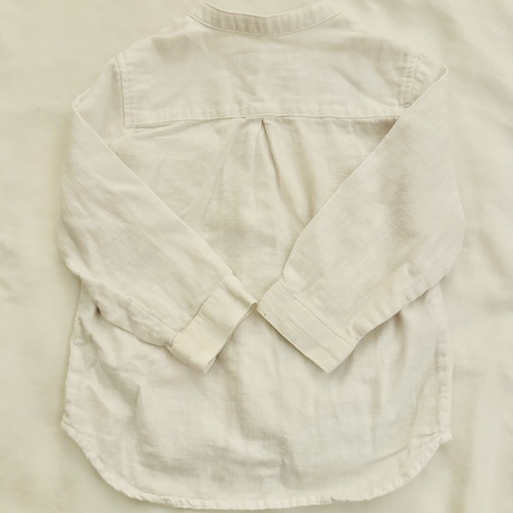 Zara Toddler Boy White Manadarin Collar Long Sleeve Top - 18-24 most - Picture 2 of 4